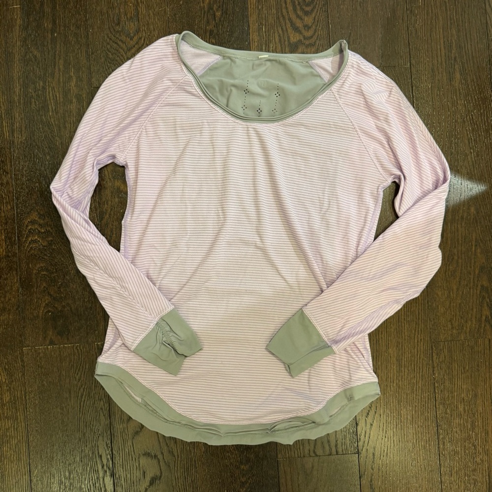 Lululemon Lavender and Gray Long Sleeve  Vented Top